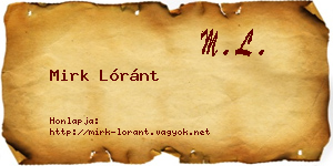 Mirk Lóránt névjegykártya