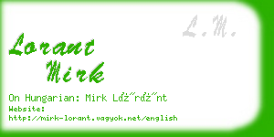 lorant mirk business card
